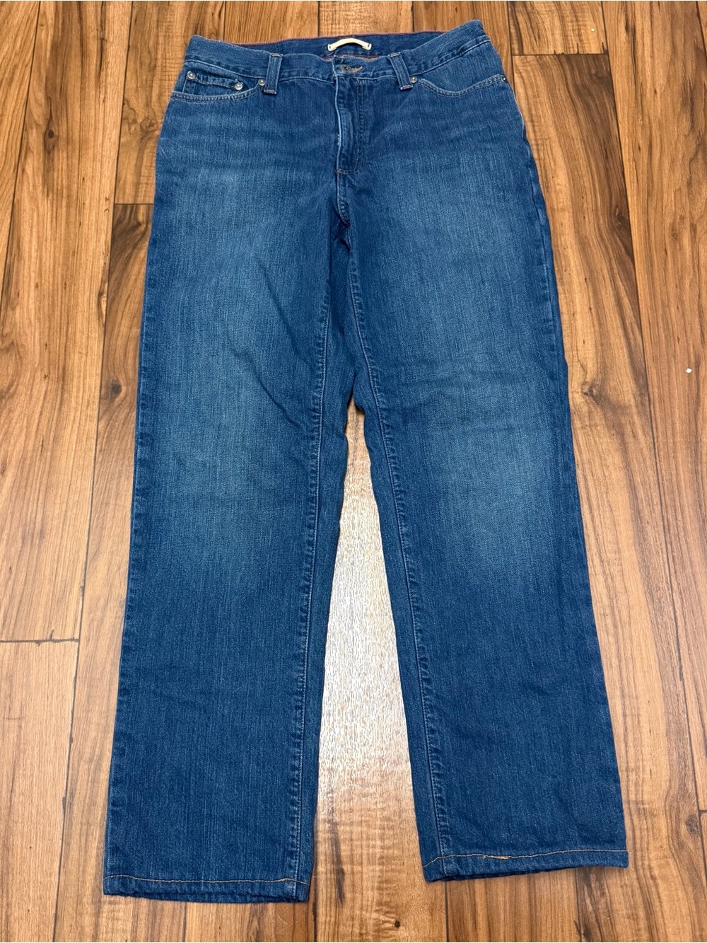 LL Bean Classic Fit Flannel Lined Jeans Blue Denim Medium Wash Mens 32x31 505661 - Picture 2 of 14